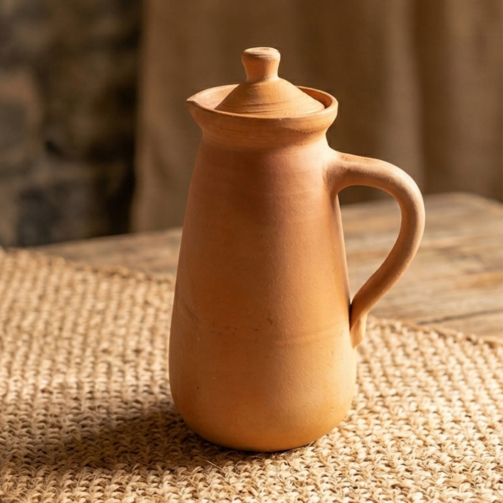 Clay Water Jug / Earthen Water Pot with Handle – 1Litre