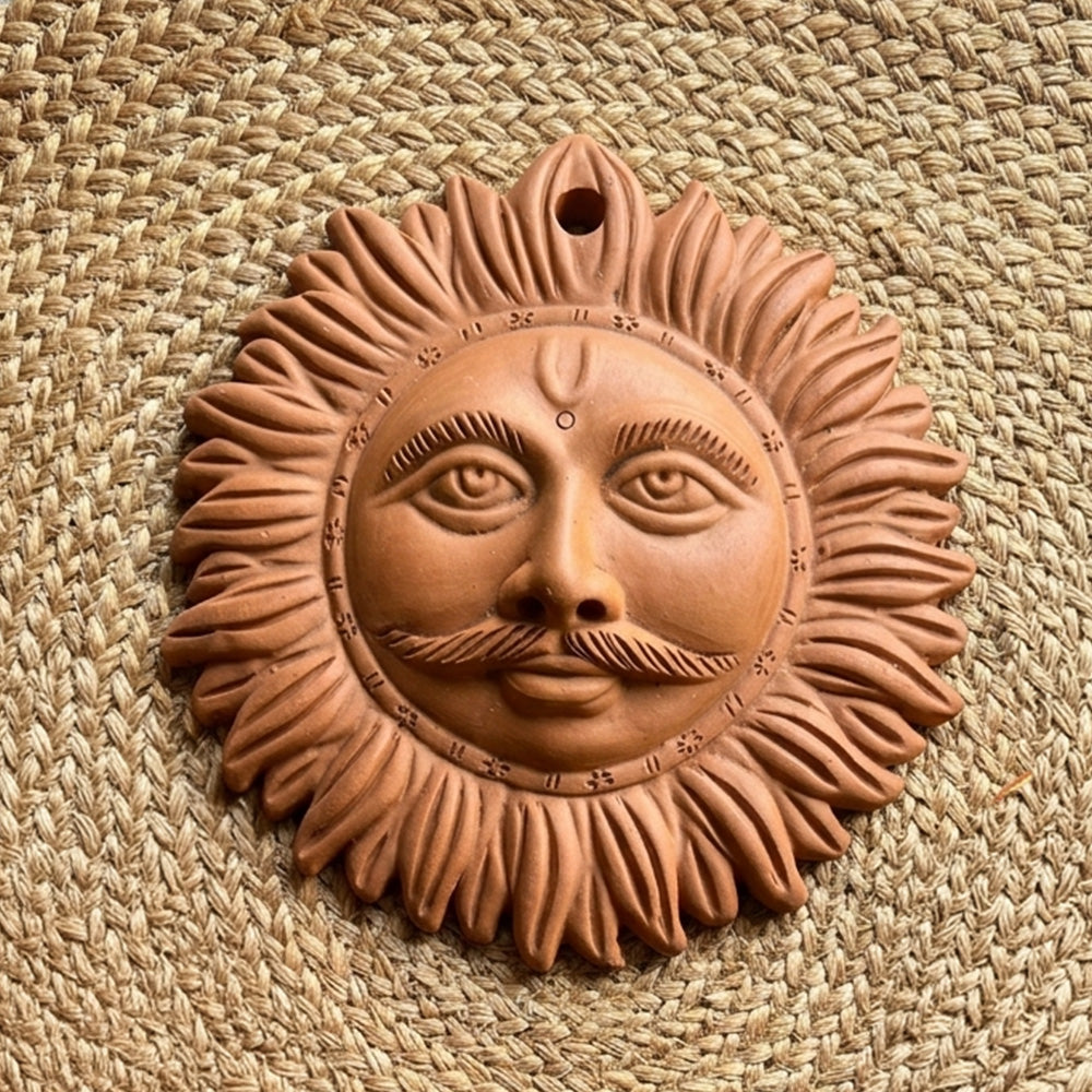 Handcrafted Terracotta Sun Face Wall Hanging