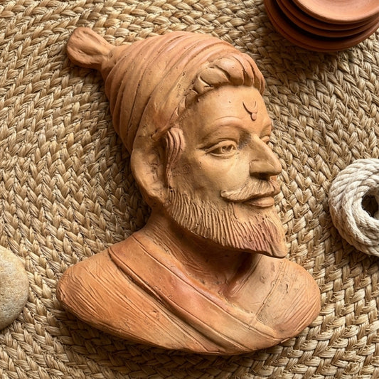 Handmade Earthen Clay Chhatrapati Shivaji Maharaj Wall Hanging