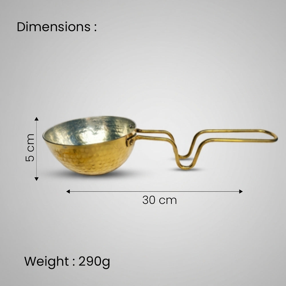 Brass Hammered Tadka Pan with Tin Coating