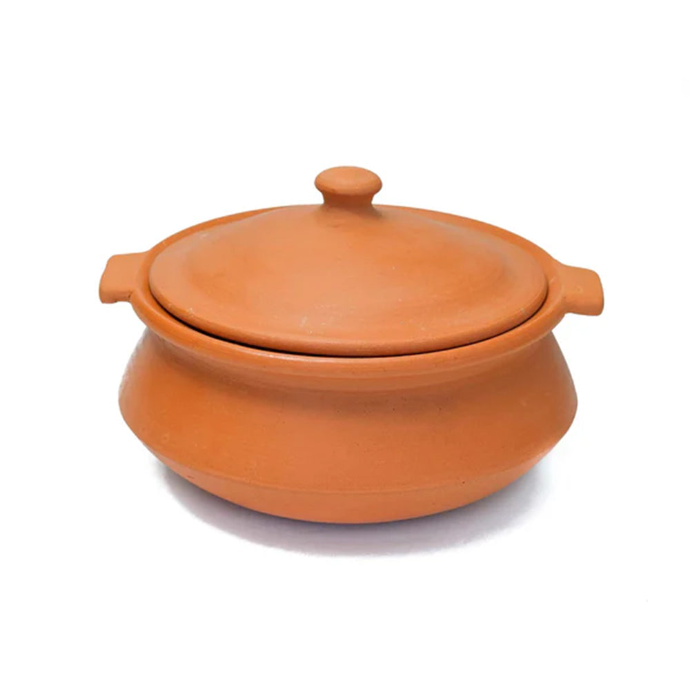 Red Clay Pot 2 Liters Earthen Pot Traditional Indian Cooking 08R