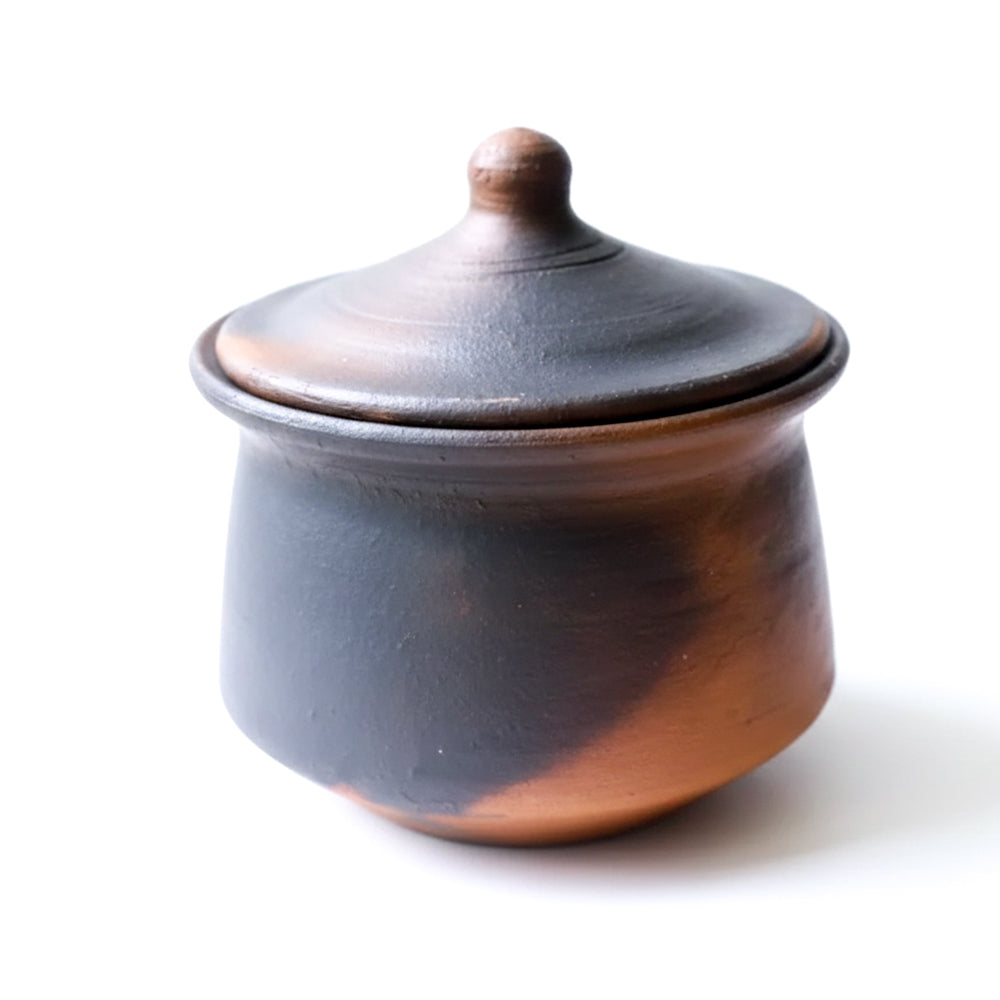 Black Clay Handi 500ml / Earthen Pot Traditional Indian Cooking 44B
