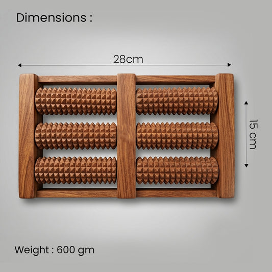 Wooden Foot Massager β 6 Roller Acupressure Foot Roller