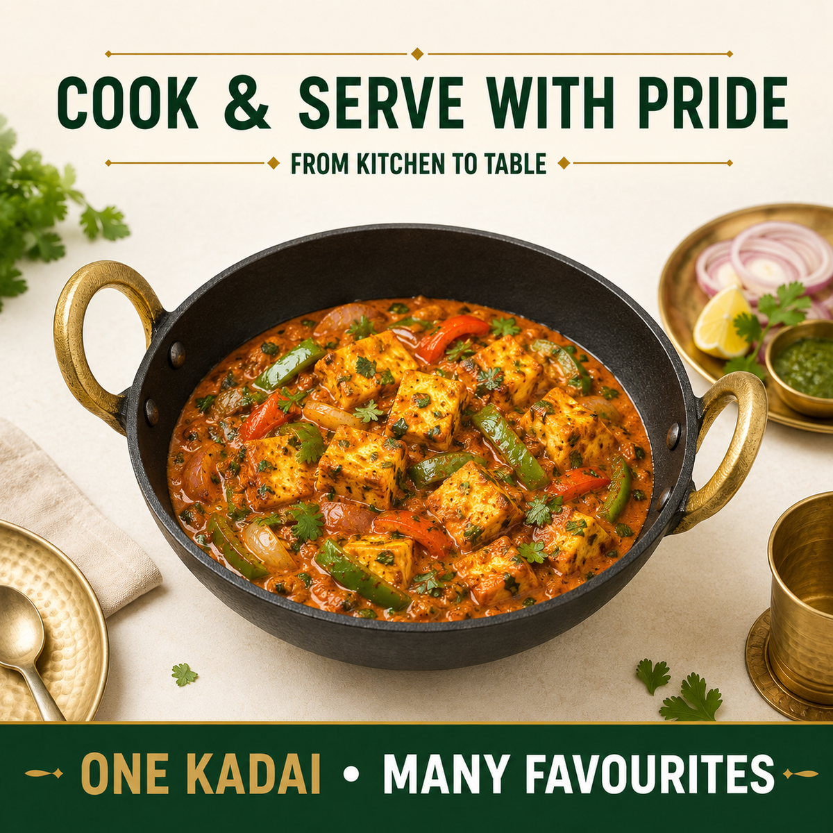 Pure Sheet Iron Kadai – Seasoned & Toxin-Free 2.8 Liters ( Medium )
