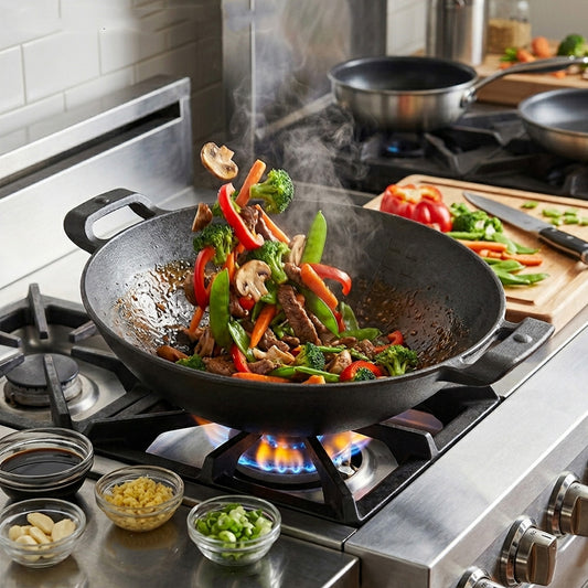 Pre-Seasoned Cast Iron Wok / Deep Kadai