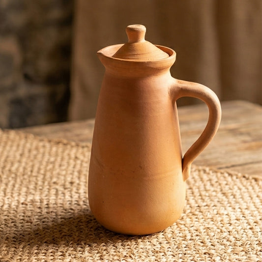 Clay Water Jug / Earthen Water Pot with Handle  –  1Litre