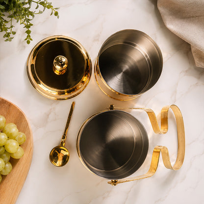 Brass Tiffin Box Lunch Container Two Tier Handmade