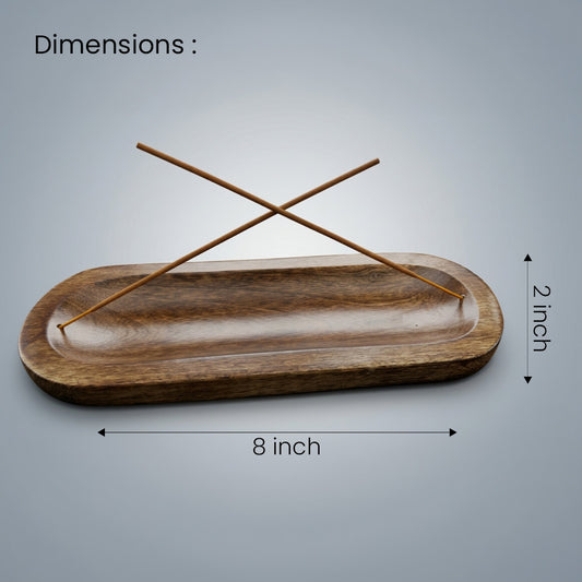 Natural Wood Incense Holder & Ash Catcher