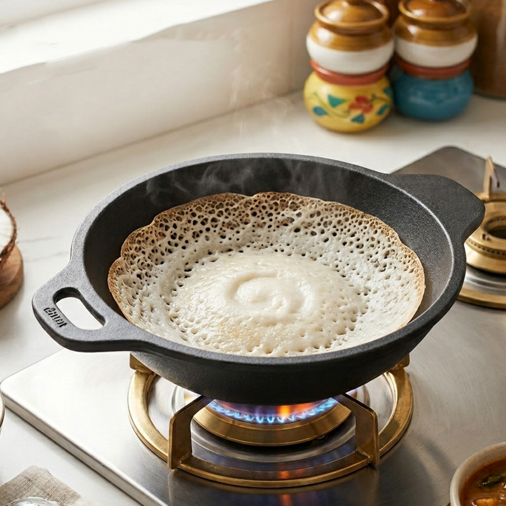 Pre-Seasoned Cast Iron Appam / Kappa Rotti Pan