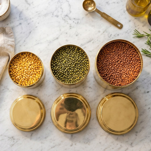 Brass Storage Container Set of 3 – Plain Finish