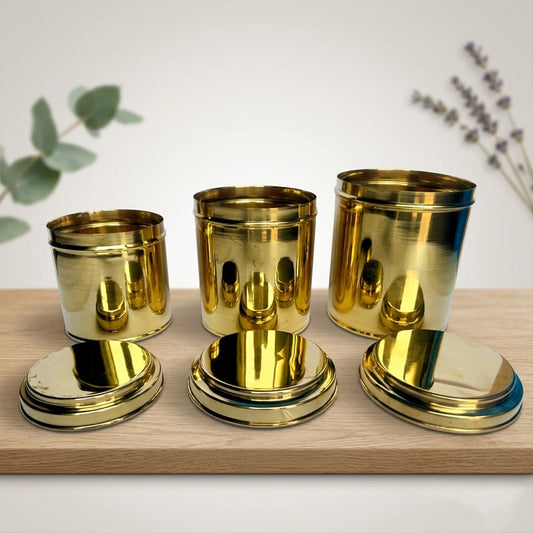 Brass Storage Container Set of 3 – Plain Finish