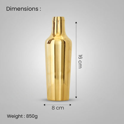 Handcrafted Pure Bronze Shine Finish Water Bottle – 850 ML