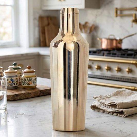 Handcrafted Pure Bronze Shine Finish Water Bottle – 850 ML