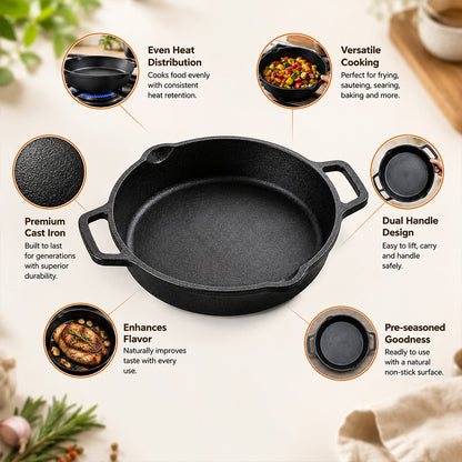Pre-Seasoned Cast Iron Skillet 9 Inch