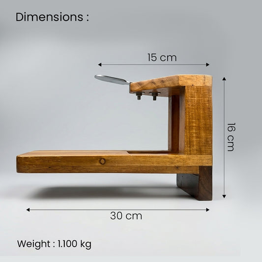 Traditional Table Top Wooden Coconut Scraper with Sharp Steel Blade