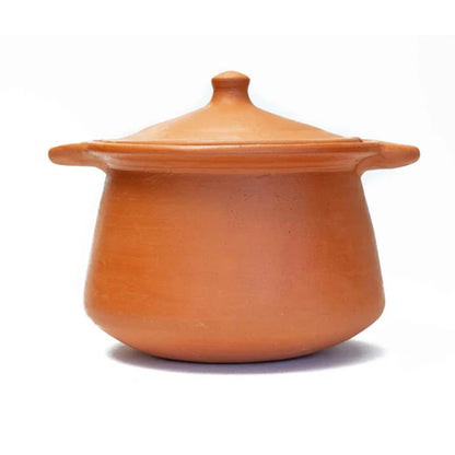 Red Clay Pot 1.5 Liters Earthen Pot Traditional Indian Cooking 04R