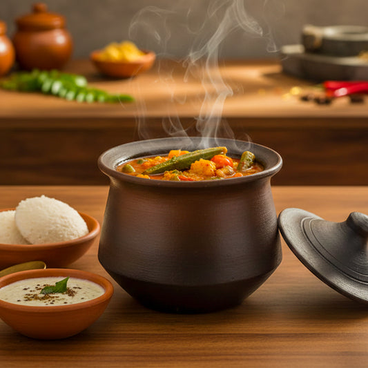 Black Clay Handi 250ml / Earthen Pot Traditional Indian Cooking 46B