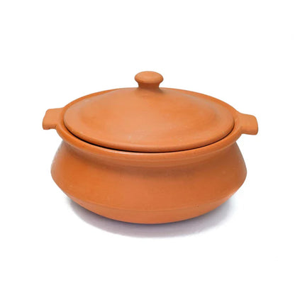 Red Clay Pot 2 Liters Earthen Pot Traditional Indian Cooking 08R