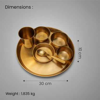Premium Pure Brass Thali Set of 7 – Heavy Duty Ethnic Dining Collection