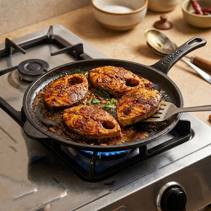 Pre-Seasoned Cast Iron Tawa cum Shallow Pan (10 Inch)