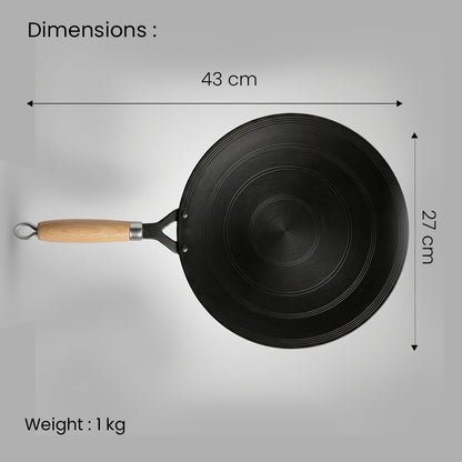 Pure Sheet Iron Concave Tawa – 11 Inch