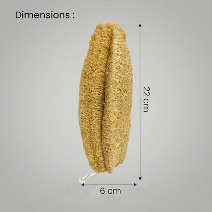 Natural Loofah Bath Scrub (Ridge Gourd Body Scrubber Oval Shape) Pack of 2