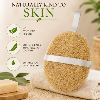 Natural Loofah Bath Scrub (Ridge Gourd Body Scrubber Round Shape) Pack of 2