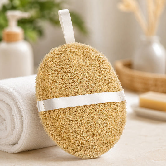 Natural Loofah Bath Scrub (Ridge Gourd Body Scrubber Round Shape) Pack of 2