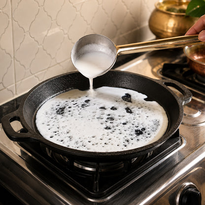 Pre-Seasoned Cast Iron Neer Dosa Pan 10 Inch