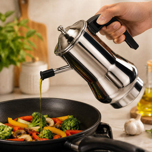 Stainless Steel Oil Dispenser Bottle 500ml with Nozzle