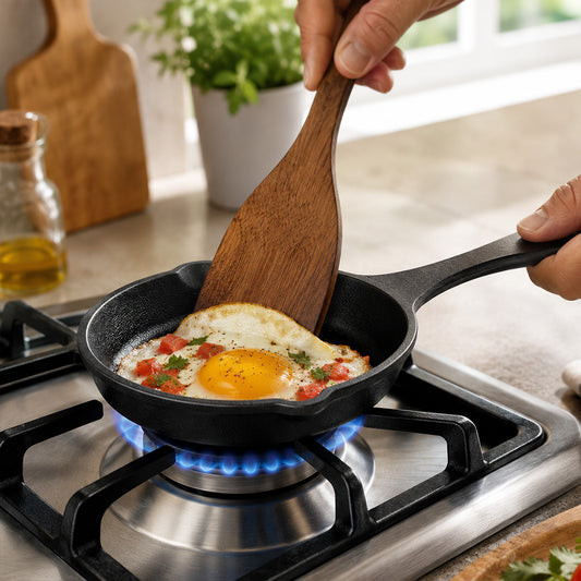 Pre-Seasoned Cast Iron Skillet Single Handle 7 Inch