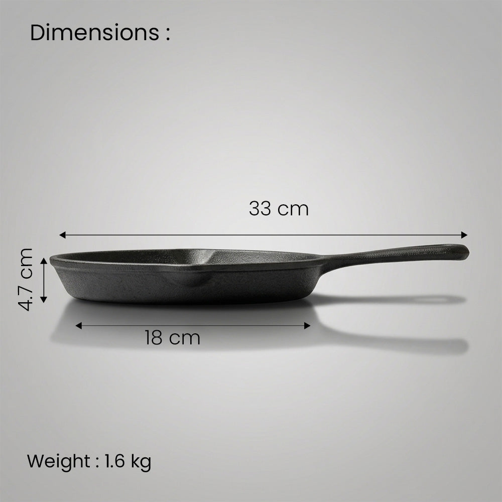 Pre-Seasoned Cast Iron Skillet Single Handle 7 Inch