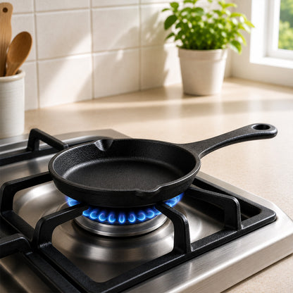 Pre-Seasoned Cast Iron Skillet Single Handle 7 Inch
