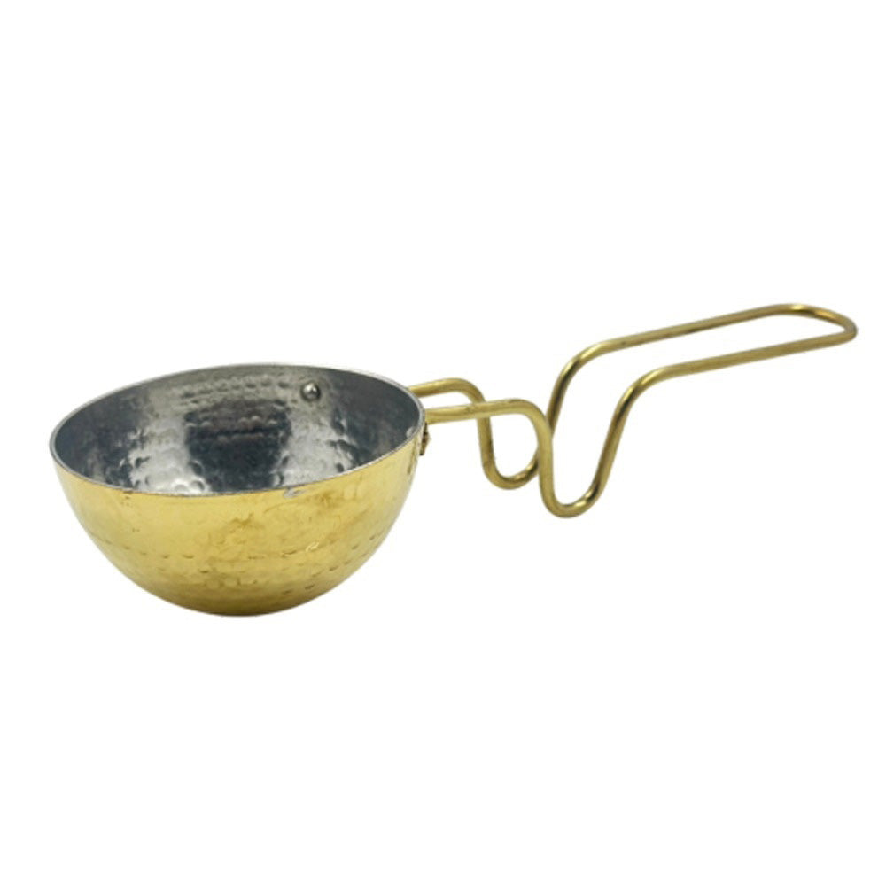 Brass Hammered Tadka Pan with Tin Coating