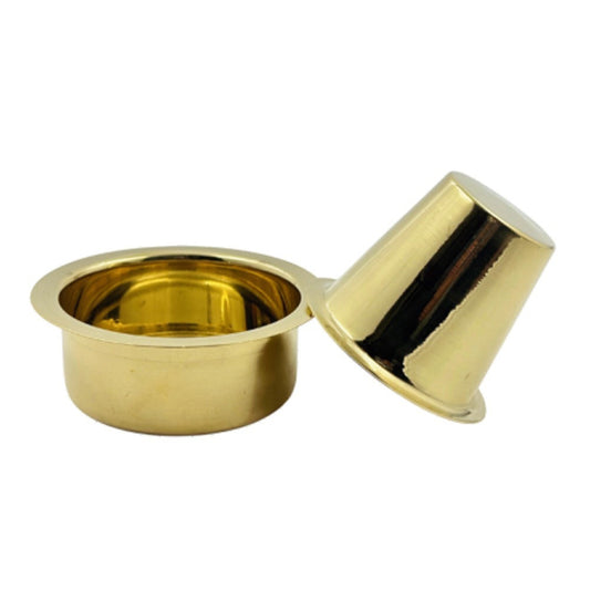 Pure Brass Filter Coffee Tumbler Davara Set (Set of 2) – Traditional South Indian Coffee Cups