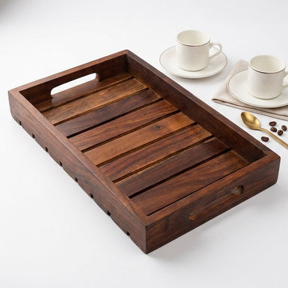 Brown Sheesham Wood Tray – The Wooden Chronicles Collection