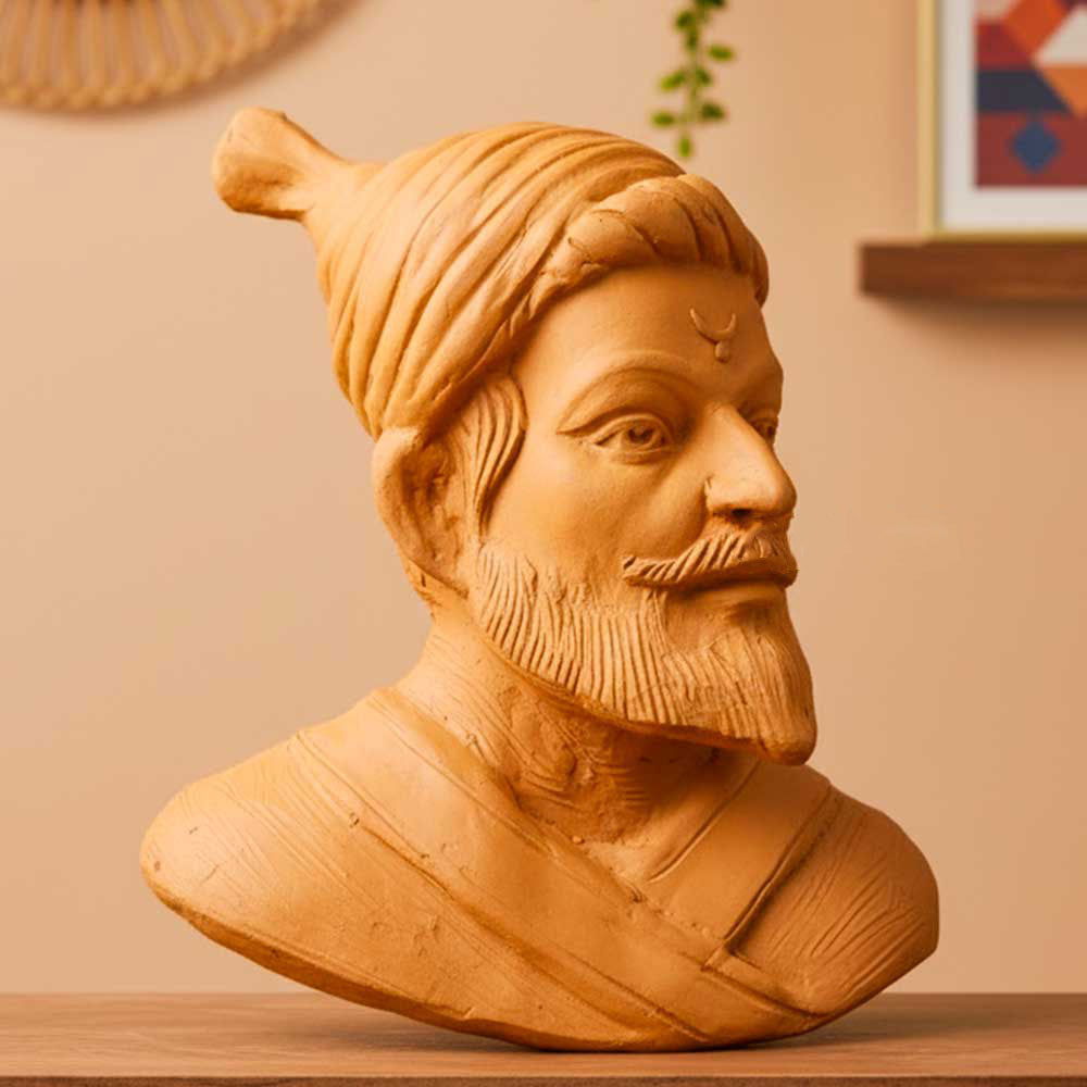 Handmade Earthen Clay Chhatrapati Shivaji Maharaj Wall Hanging