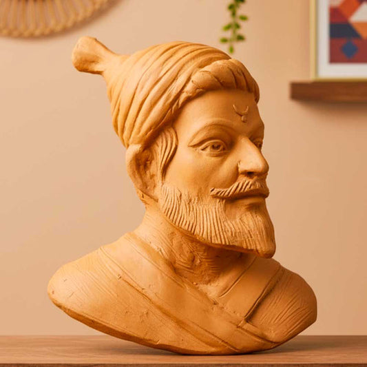 Handmade Earthen Clay Chhatrapati Shivaji Maharaj Wall Hanging