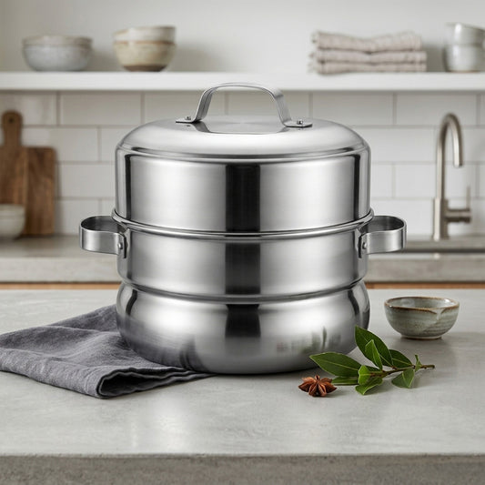 Traditional Idli / Pundi Cooker (Thondur) – Stainless Steel | 15 Cups Capacity (Without Cups)