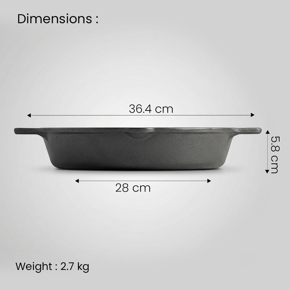 Pre-Seasoned Cast Iron Skillet 11 Inch