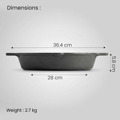 Pre-Seasoned Cast Iron Skillet 11 Inch