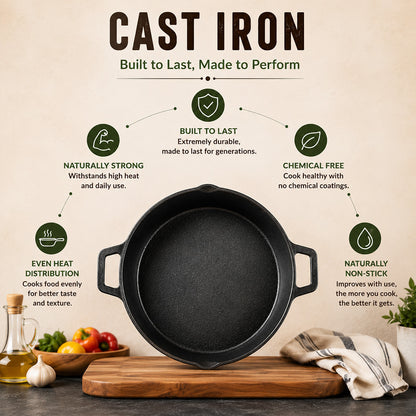 Pre-Seasoned Cast Iron Skillet 11 Inch